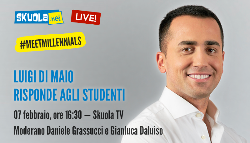 #MeetMillenials, Di Maio il primo a confrontarsi con i ‘nuovi elettori’ in streaming su Skuola.net