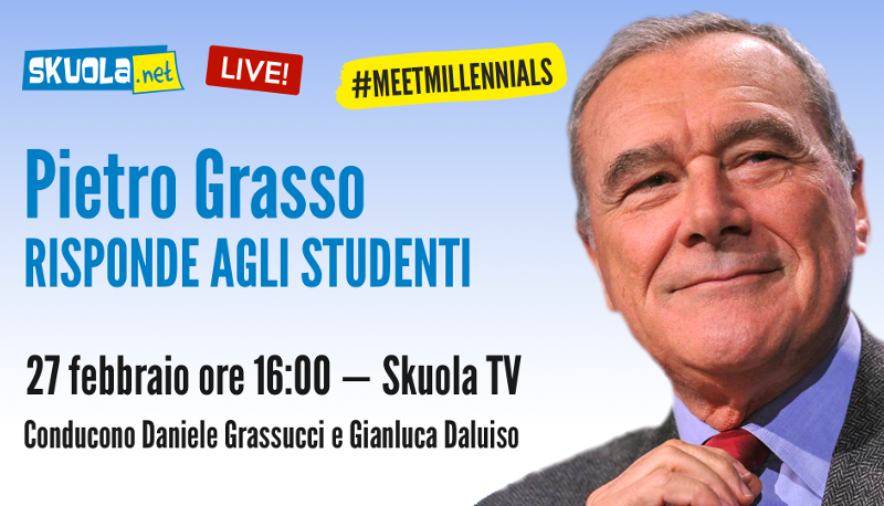 #MeetMillennials, anche Pietro Grasso risponde agli studenti su Skuola.net