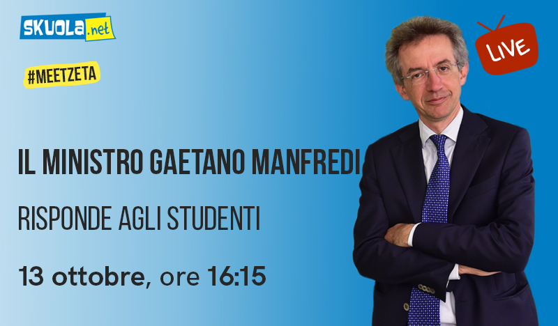 Università, il ministro Manfredi in diretta su Skuola.net – #MeetZeta martedì 13 ottobre ore 16.15