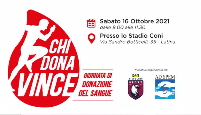 Giornata donazione del sangue: l’iniziativa "Chi Dona Vince" sabato 16 ottobre