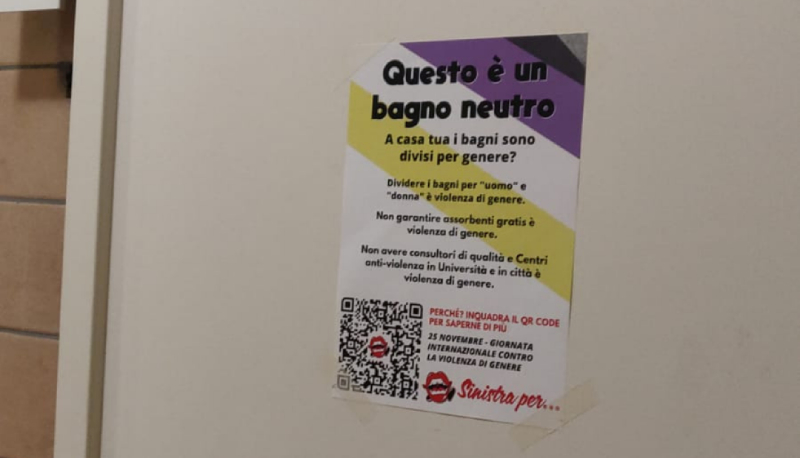 All’Università gli studenti chiedono i bagni "neutri" gender free