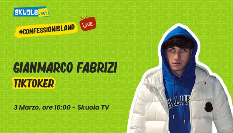 A Skuola con Gianmarco Fabrizi… #ConfessionIsland 3 marzo ore 16:00