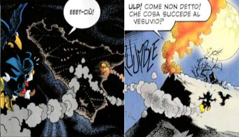 Strafalcione di geografia su "Topolino": il fumetto mette il Vesuvio in Sicilia. Ma il disegnatore chiarisce: nessun errore