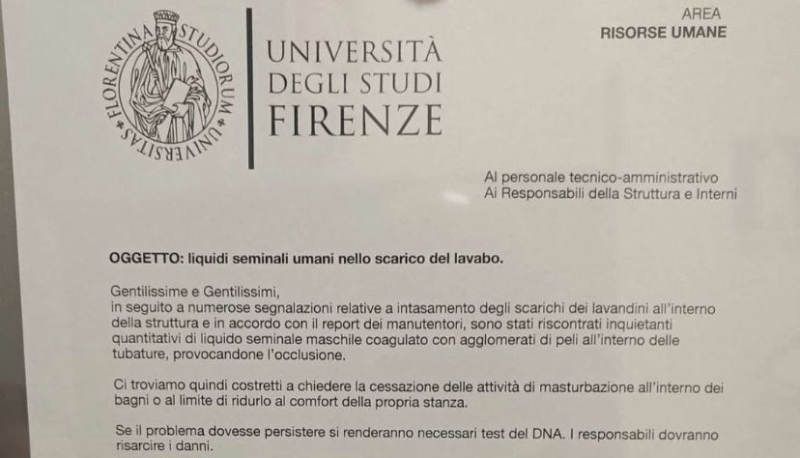 La bufala sul web: "Liquido seminale umano nello scarico del lavabo dell’Università". L’avviso virale è una fake news