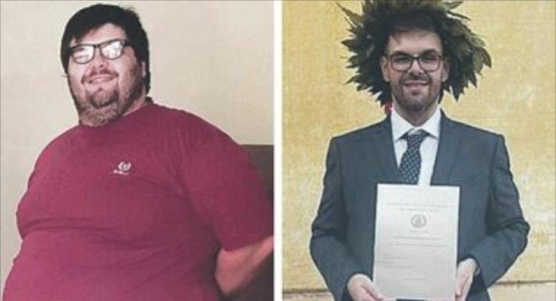 Scrive la tesi di laurea sulla dieta e perde 110 chili in un anno